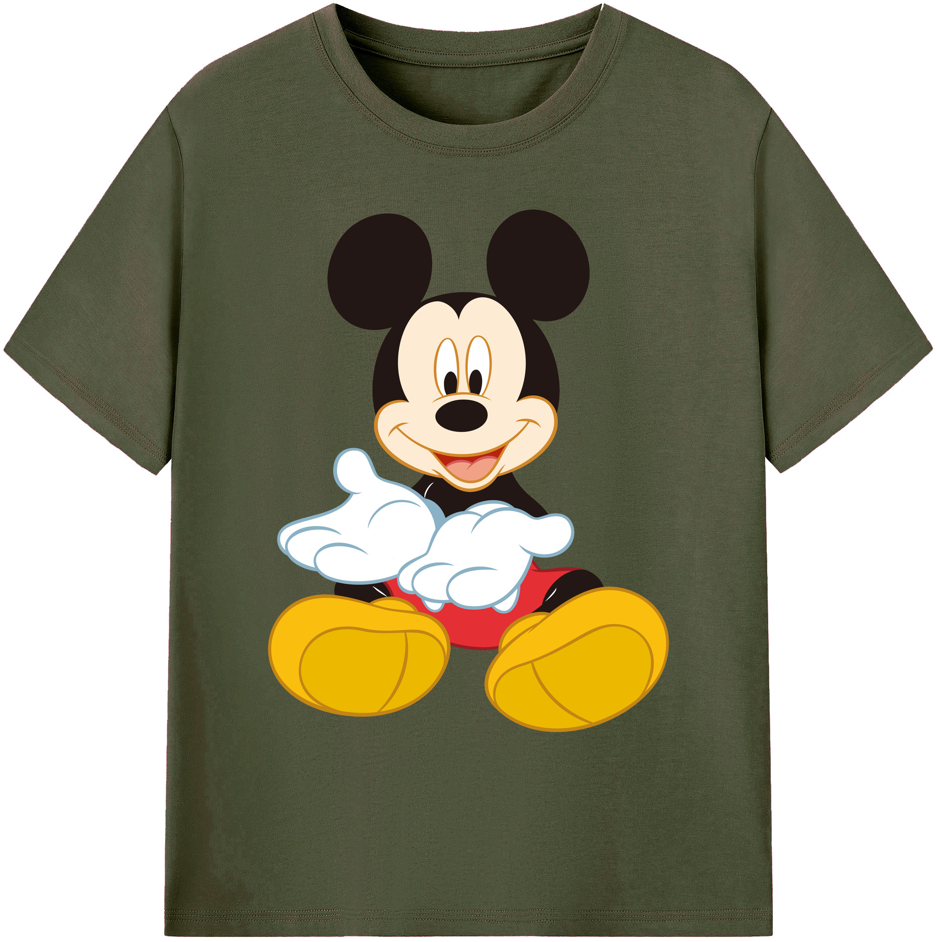 ミッキーマウス Mickey Mouse 綿100％ メンズ半袖Tシャツ｜肌触りやわらか＆通気性